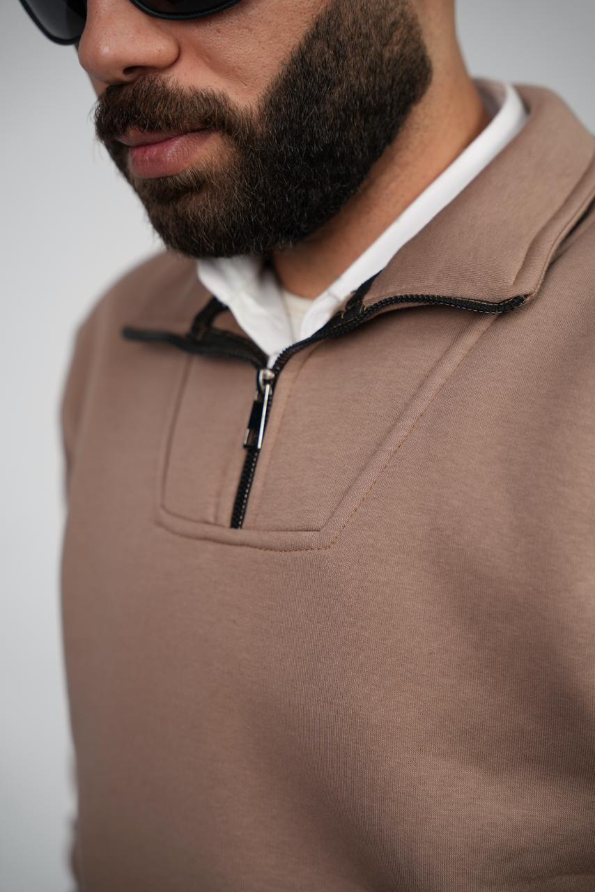 BEIGE QUARTER ZIPPER